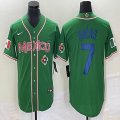 2023 World Cup Mexico #7 Julio Urias green red majestic baseball jerseys 160