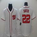 Washington Nationals #22 Juan Soto white majestic baseball jersey