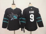 Youth Adidas San Jose Sharks #9 Evander Kane Black Ice Hockey jersey