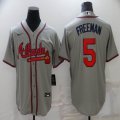 Nike Atlanta Braves #5 Freddie Freeman gray majestic baseball jersey