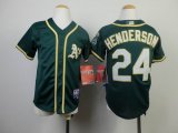 kid Oakland Athletics HENDERSON 24 black MLB Jerseys