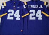 Nike LSU Tigers #24 Derek Stingley Jr. purple NCAA football jerseys