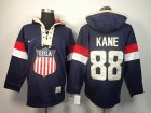 2014 NHL United States team KANE 88# blue NHL Hooded Sweatshirt