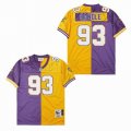 Minnesota Vikings #93 John Randle Throwback Purple Yellow splits NFL Jerseys