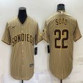 Nike San Diego Padres #22 Juan Soto yellow majestic baseball jerseys-BD