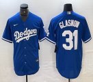 New Los Angeles Dodgers #31 Tyler Glasnow blue majestic baseball jerseys