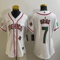 Women 2023 World Cup Mexico #7 Julio Urias white majestic baseball jerseys 14