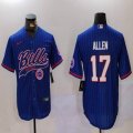 Buffalo Bills 17# Josh Allen blue nike baseball jerseys Joint name-BD 02