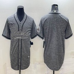 Nike Los Angeles Rams blank Hemp grey baseball jerseys Joint name-BD