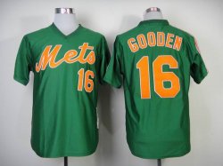 New York Mets 16 Dwight Gooden throwback green mlb jersey