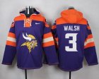 Custom Nike Minnesota Vikings #3 Walsh purple orange nfl Hooded Sweatshirt