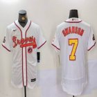 Nike Atlanta Braves Dansby Swanson White Flexbase Authentic Collection Jersey 01