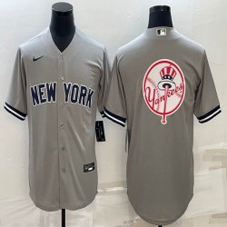 Nike New York Yankees blank gray majestic baseball Jerseys-BD 02