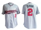 Minnesota Twins 2# Span Grey MLB Jerseys