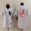 Women Nike Yankees blank white MLB baseball Jersey -BD 17