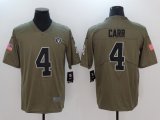 Nike Oakland Raiders #4 Derek Carr green USA flag Color Rush Limited Jersey