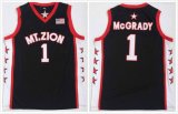 Tracy McGady #1 Mount Zion Chrisitan Academy black ncaa basketball jerseys