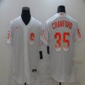 San Francisco Giants #35 Brandon Crawford white City Version majestic baseball jerseys