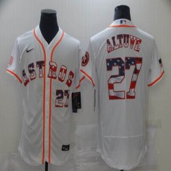 Nike Houston Astros Jose Altuve 27# white USA flag Flexbase Authentic Collection Jersey