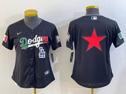 Women Los Angeles Dodgers black new majestic baseball Jerseys-BD 03