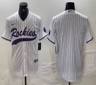 Nike Colorado Rockies blank white majestic baseball jerseys Joint name -BD