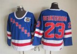 New York Rangers #23 Jeff Beukeboom Blue hockey Jersey 75th Patch