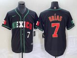 2023 World Cup Mexico #7 Julio Urias black majestic baseball jerseys 106