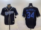 Los Angeles Dodgers 34 Fernando Valenzuela black nike majestic baseball jerseys