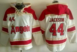 Los Angeles Angels #44 Reggie Jackson beige baseball Hooded Sweatshirt