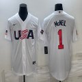 2023 World Cup #1 Jeff McNeil white USA majestic baseball jerseys 08