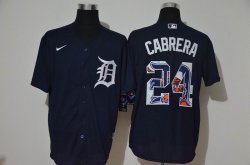 Nike Detroit Tigers #24 Miguel Cabrera dark blue Majestic baseball jerseys