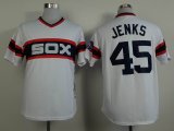 Chicago White Sox #45 Jenks white throwback mlb Jersey