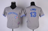 Toronto Blue Jaysx Brett Lawrie #13 gray MLB Kid Jerseys