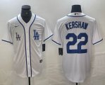 Nike Los Angeles Dodgers #22 Clayton Kershaw white MLB baseball Jersey Joint name -BD 01