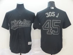 Chicago White Sox #45 305 J black majestic baseball jerseys Nickname version