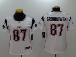 Women Nike New England Patriots #87 Rob Gronkowski white Color Rush Limited Jersey