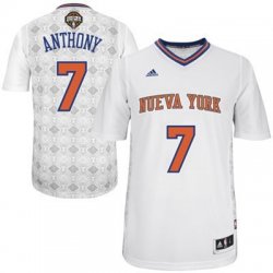 New York Knicks #7 Carmelo Anthony white Latin Nights Swingman Jersey