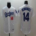 Los Angeles Dodgers #14 Hernandez white Flexbase Authentic Collection Jersey