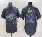 Nike Tampa Bay Rays #22 Jose Siri black majestic baseball jersey city version 01