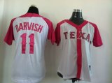 Women MLB Texas Rangers DARVISH 11# white red baseball jersey