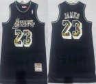 Nike Los Angeles Lakers #23 LeBron James Black throwback NBA Basketball jerseys-XD