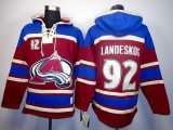 Colorado Avalanche #92 LANDESKOG Red blue nhl hooded sweatshirt