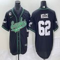 Nike Philadelphia Eagles #62 Jason Kelce black MLB jerseys Joint name C patch-BD