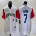 2023 World Cup Mexico #7 Julio Urias white red majestic baseball jerseys 13