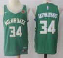 Nike Milwaukee Bucks 34# Giannis Antetokounmpo green nba Jersey