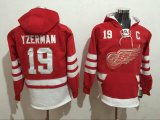 2017 Detroit Red Wings #19 Steve Yzerman red NHL Hooded Sweatshirt