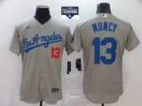 Nike Los Angeles Dodgers #13 Max Muncy gray Flexbase Authentic Collection Jersey