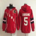 women Calgary Flames #5 Mark Giordano red Ice hockey Hooded Sweatshirt