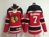 Youth Chicago Blackhawks Brent Seabrook #7 red Ice hockey Hooded Sweatshirt