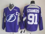 2015 Reebok Tampa Bay Lightning Steven Stamkos #91 purple ice hockey jersey